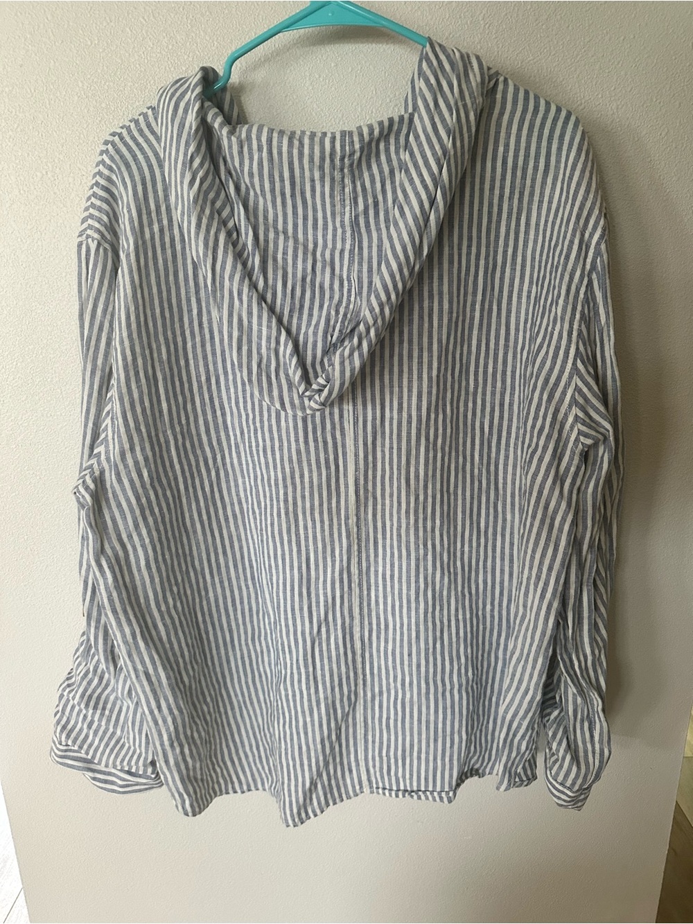 Tahari Linen Hooded Button Down Stripe Jacket Women Size XL - Picture 2 of 5